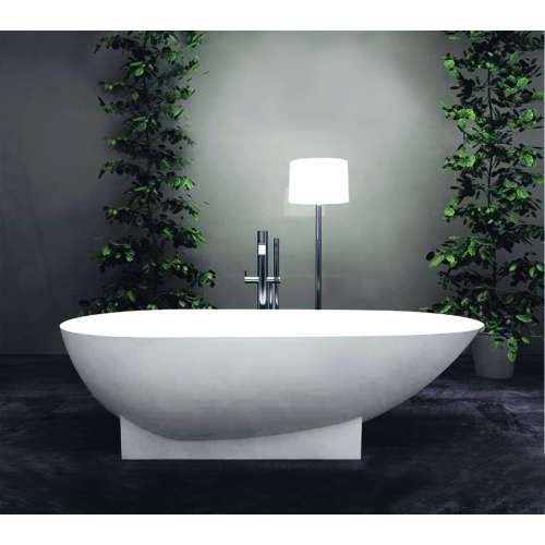 Transolid Shea 72-in L x 36-in W x 20-in H Resin Stone Freestanding Bathtub with center drain, in White
