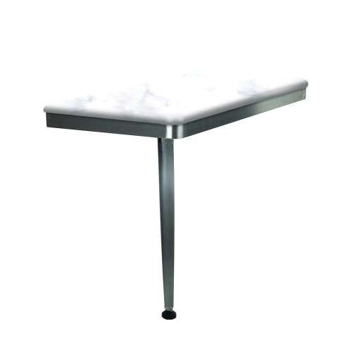 24in x 12in Left-Hand Shower Seat with Brushed Stainless Frame and Leg, in White Venito