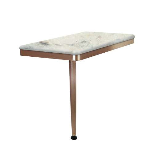 24in x 12in Left-Hand Shower Seat with PVD Coated Champagne Bronze Frame and Leg, in Biscotti Marble