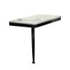 24in x 12in Left-Hand Shower Seat with PVD Coated Matte Black Frame and Leg, in Biscotti Marble