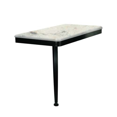 24in x 12in Left-Hand Shower Seat with PVD Coated Matte Black Frame and Leg, in Biscotti Marble