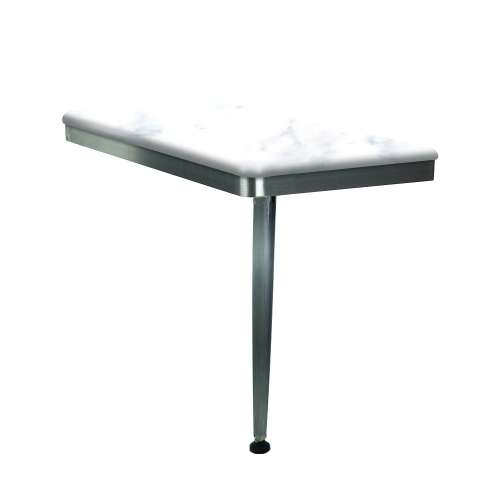 24in x 12in Right-Hand Shower Seat with Brushed Stainless Frame and Leg, in White Venito