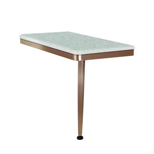 24in x 12in Right-Hand Shower Seat with PVD Coated Champagne Bronze Frame and Leg, in Grey Beach