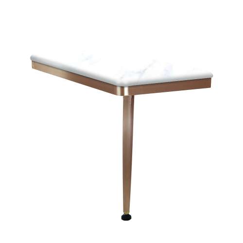 24in x 12in Right-Hand Shower Seat with PVD Coated Champagne Bronze Frame and Leg, in White Venito