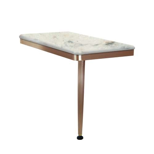 24in x 12in Right-Hand Shower Seat with PVD Coated Champagne Bronze Frame and Leg, in Biscotti Marble