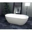 Transolid Sherwood 63-in L x 32-in W x 21-in H Resin Stone Freestanding Bathtub with center drain, in White