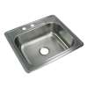 Transolid Select 25in x 22in 22 Gauge Drop-in Single Bowl Kitchen Sink with ML2 Faucet Holes