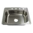 Transolid Select 25in x 22in 22 Gauge Drop-in Single Bowl Kitchen Sink with 4 Faucet Holes