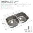 Transolid Select Equal Double Stainless Steel Kitchen Sink