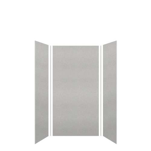 Transolid SWK363672-27V SaraMar 36-in x 36-in x 72-in Glue to Wall 3-Piece Shower Wall Kit, Grey Beach Velvet