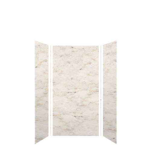 Transolid SWK363672-48V SaraMar 36-in x 36-in x 72-in Glue to Wall 3-Piece Shower Wall Kit, Biscotti Marble Velvet