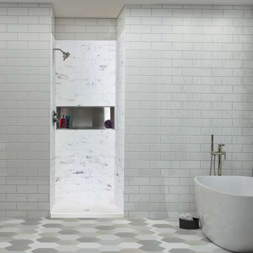 Transolid SaraMar 36-In X 36-In X 72-In Glue to Wall 3-Piece Shower Wall Trimmable Kit