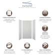 Transolid SWK363672-50V SaraMar 36-in x 36-in x 72-in Glue to Wall 3-Piece Shower Wall Trimmable Kit, Lunar Velvet