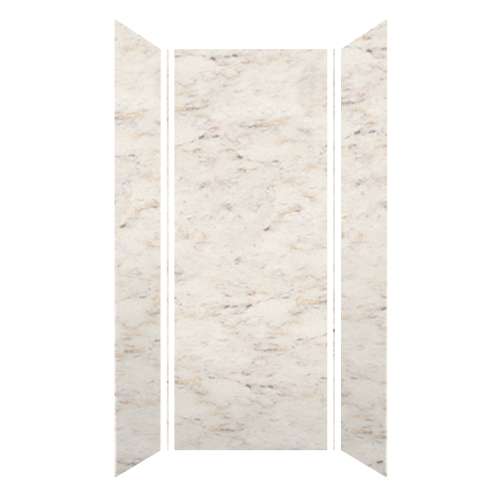 Transolid SWK363696-48V SaraMar 36-in x 36-in x 96-in Glue to Wall 3-Piece Shower Wall Kit, Biscotti Marble Velvet