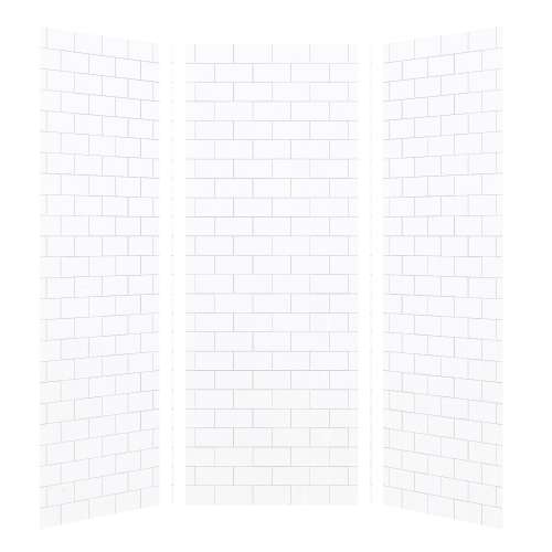 Transolid SaraMar 36-In X 36-In X 96-In Glue to Wall 3-Piece Shower Wall Kit