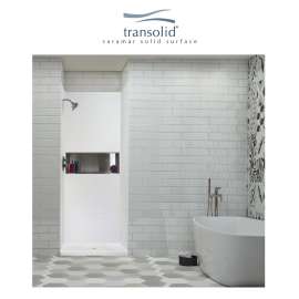 Transolid SaraMar 36-In X 36-In X 96-In Glue to Wall 3-Piece Shower Wall Trimmable Kit - In Multiple Colors