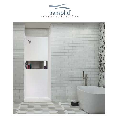 Transolid SaraMar 36-In X 36-In X 96-In Glue to Wall 3-Piece Shower Wall Trimmable Kit