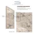 Transolid SWK363696-49V SaraMar 36-in x 36-in x 96-in Glue to Wall 3-Piece Shower Wall Trimmable Kit, Sand Creme Velvet