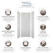 Transolid SWK363696-50V SaraMar 36-in x 36-in x 96-in Glue to Wall 3-Piece Shower Wall Trimmable Kit, Lunar Velvet
