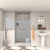 Transolid SWK483672-27V SaraMar 48-in x 36-in x 72-in Glue to Wall 3-Piece Shower Wall Trimmable Kit, Grey Beach Velvet