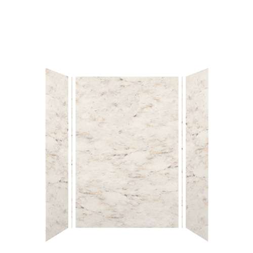 Transolid SWK483672-48V SaraMar 48-in x 36-in x 72-in Glue to Wall 3-Piece Shower Wall Kit, Biscotti Marble Velvet