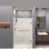 Transolid SWK483672-48V SaraMar 48-in x 36-in x 72-in Glue to Wall 3-Piece Shower Wall Trimmable Kit, Biscotti Marble Velvet