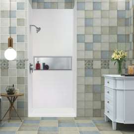 Transolid SaraMar 36-In X 48-In X 72-In Glue to Wall 3-Piece Shower Wall Trimmable Kit - In Multiple Colors