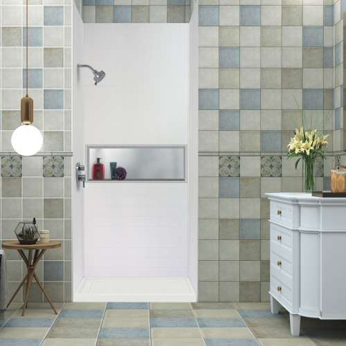 Transolid SaraMar 36-In X 48-In X 72-In Glue to Wall 3-Piece Shower Wall Trimmable Kit