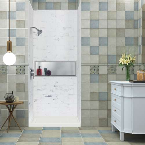 Transolid SaraMar 36-In X 48-In X 72-In Glue to Wall 3-Piece Shower Wall Trimmable Kit