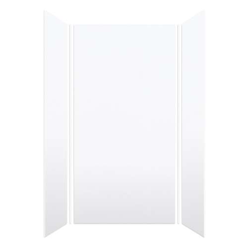 Transolid SWK483696-21V SaraMar 48-in x 36-in x 96-in Glue to Wall 3-Piece Shower Wall Kit, White Velvet