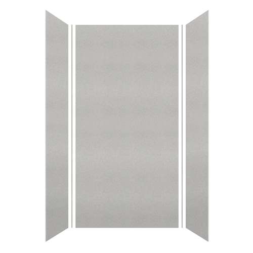 Transolid SWK483696-27V SaraMar 48-in x 36-in x 96-in Glue to Wall 3-Piece Shower Wall Kit, Grey Beach Velvet