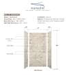 Transolid SWK483696-49V SaraMar 48-in x 36-in x 96-in Glue to Wall 3-Piece Shower Wall Trimmable Kit, Sand Creme Velvet