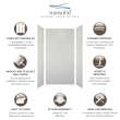 Transolid SWK483696-50V SaraMar 48-in x 36-in x 96-in Glue to Wall 3-Piece Shower Wall Trimmable Kit, Lunar Velvet