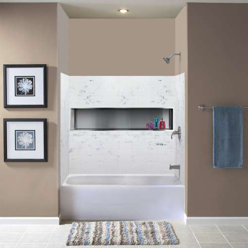 Transolid SaraMar 36-In X 60-In X 60-In Glue to Wall 3-Piece Tub Wall Kit