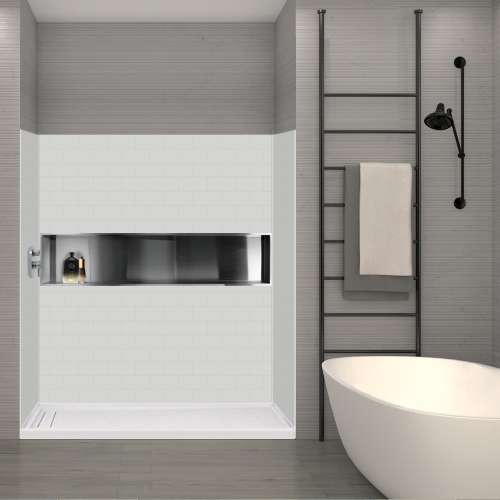 Transolid SaraMar 36-In X 60-In X 72-In Glue to Wall 3-Piece Shower Wall Trimmable Kit