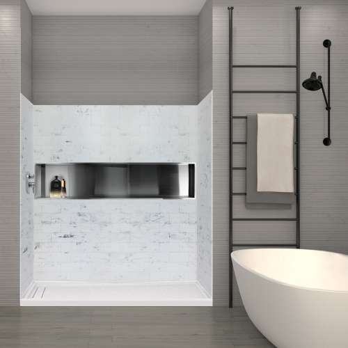 Transolid SaraMar 36-In X 60-In X 72-In Glue to Wall 3-Piece Shower Wall Trimmable Kit