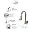 Transolid Kent Pull-Out Kitchen Faucet in Luxe Stainless