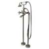 Transolid Cromwell Free Standing Tub Filler With Hand Shower, Brushed Nickel