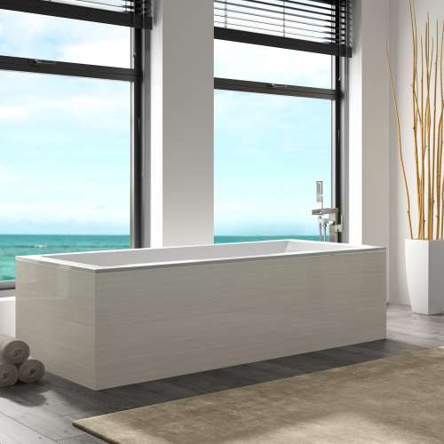 Transolid Roslyn Floor Mounted Tub Filler with Hand Shower, Brushed Nickel