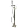 Transolid Roslyn Floor Mounted Tub Filler with Hand Shower, Brushed Nickel