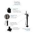 Transolid Roslyn Floor Mounted Tub Filler with Hand Shower, Matte Black