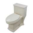 Transolid Hayes 1-Piece Elongated Vitreous China 1.28 gpf Toilet with toilet seat, Biscuit