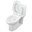 Transolid Garfield 1-Piece Elongated Vitreous China 1.28 gpf Toilet with toilet seat, White