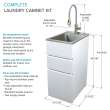 Transolid TC2D-1522-W All-in-One 15.5-in x 22.4-in x 34.9-in Metal Drop-In Laundry/Utility Sink and Cabinet in Gloss White