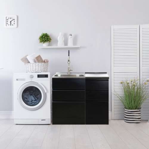 Transolid TC3D-1522-B 15.4-in x 34.9-in x 22.4-in 20-Gauge Metal Freestanding Cabinet in Matte Black