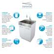 Transolid TCA-2420-WS 24-in All-in-One Apron Front Laundry/Utility Sink Kit in White