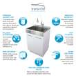 Transolid TCAB-2420-WS 24in All-in-One Apron Front Laundry/Utility Sink Kit with a Pull-Out Basket in White