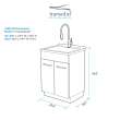 Transolid TCAM-2420-WS 24in All-in-One Apron Front Laundry/Utility Sink Kit with Magnetic Sink Accessories in White
