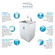 Transolid TCB-2420-WC 24in All-in-One Laundry/Utility Sink Kit with a Pull-Out Basket in White