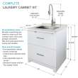 Transolid TCG-3025-WC All-in-One 29-in x 25.5-in Quartz Undermount Laundry/Utility Sink and Cabinet with Faucet in Matte White